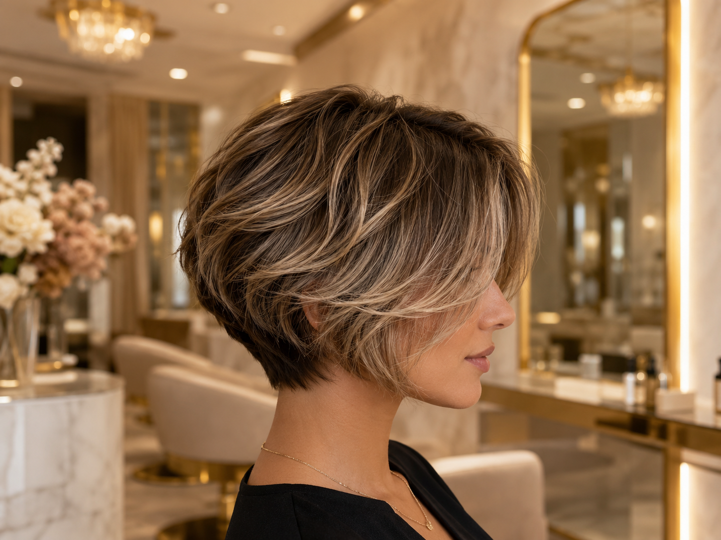 Balayage / Mèches / Contouring — Cheveux courts